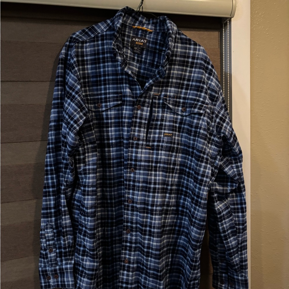 Ariat Rebar Workwear Long Sleeve Flannel Shirt Size XL Tall